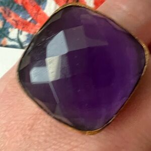 21 ct gold plated brass jewellery Amethyst,hand crafted in turkey